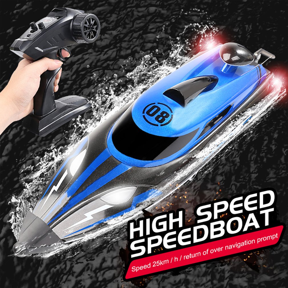2021 새로운 2.4G 프리미엄 품질 HJ808 RC 보트 25 km/h 고속 원격 제어 레이싱 선박 물 속도 보트 어린이 모델 장난감